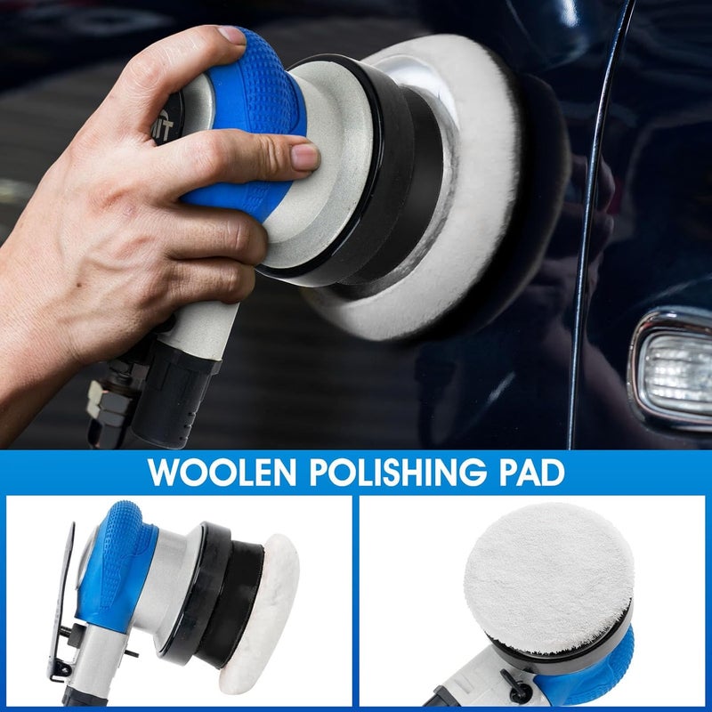 PUIMIT 3-Inch Mini Air Sander | High-Speed 11,000 RPM Pneumatic Orbital Tool | Compact DA Sander for Auto Detailing, Spot Repair & Small Projects - Image 4